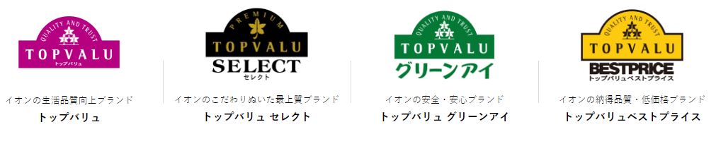 4種類のトップバリュ商品で満足度を高めています！