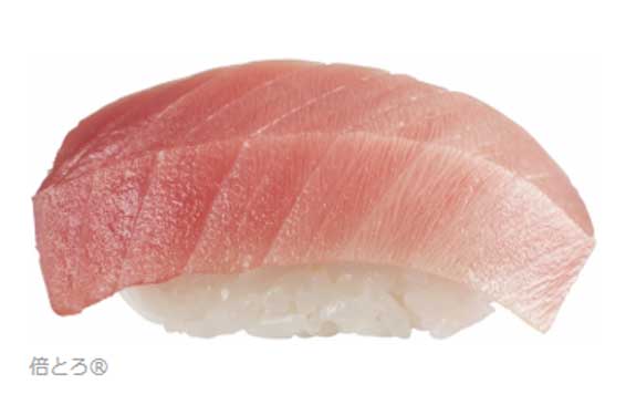 倍とろは、スシロー名物商品で、ネタの分厚さが自慢になっています。