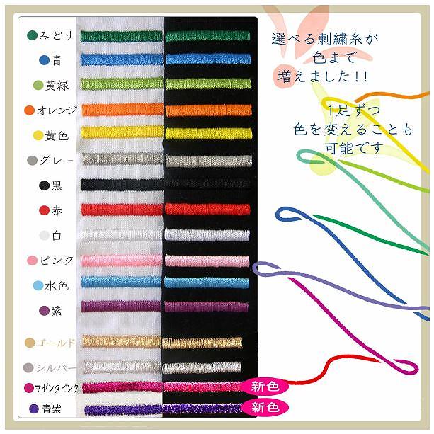 刺繍糸の種類は16種類