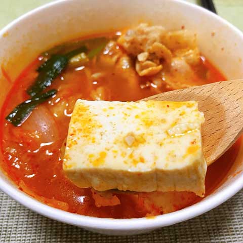 大きめの豆腐もおちつく～！