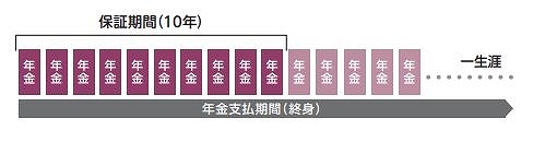 保証期間付終身年金って？（保証期間10年）