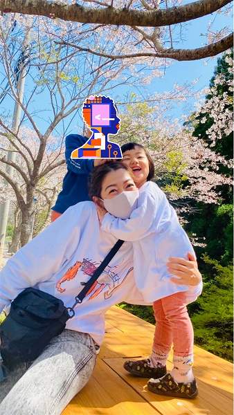 【スザンヌの妹マーガリンの子育てブログ】桜満開〜♡大人気なmiteの親子リンクコーデで桜をみてきたよ♡