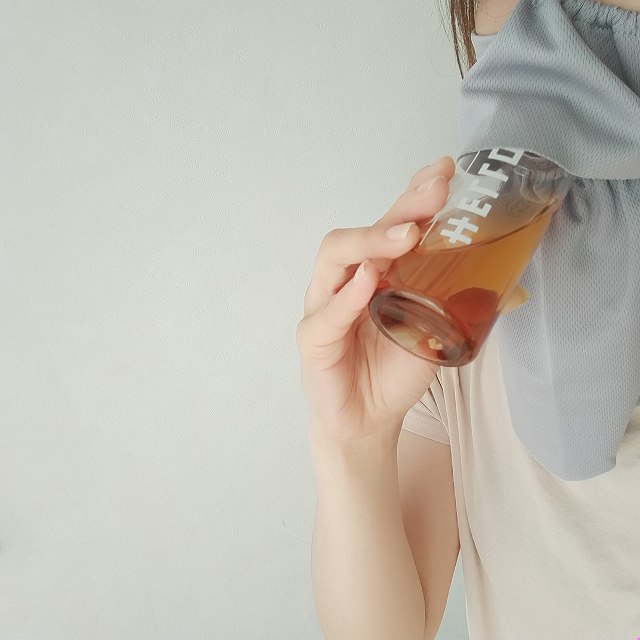 着用したままドリンクが飲めるんです