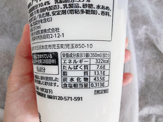 食べる牧場ミルク2倍のカロリーはどのくらい？