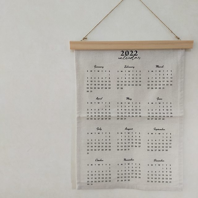 セリアのファブリックカレンダー
