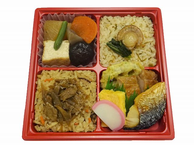 帆立と牛ごぼう炊き込み御飯のお弁当