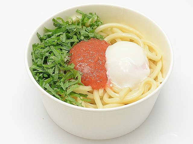 汁なしまぜ麺　明太子と大葉の温たまうどん