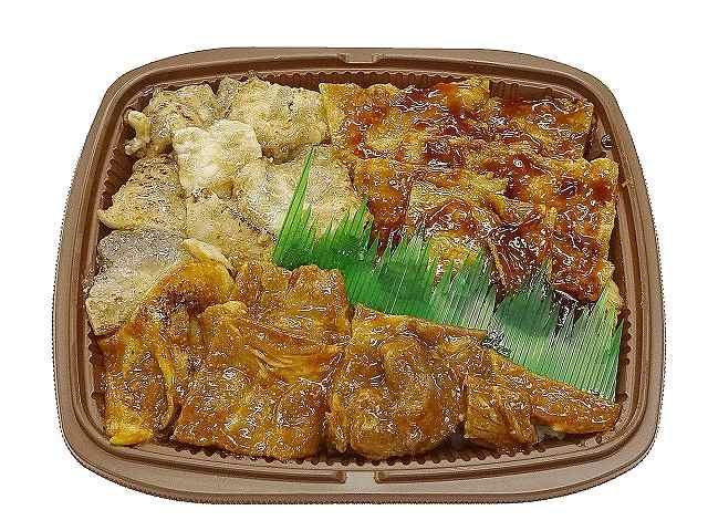 豚焼肉食べくらべ重（カルビ・ロース・豚トロ）