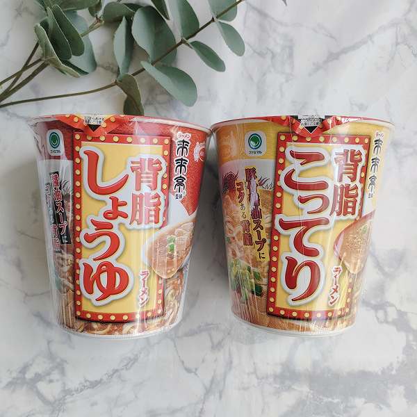 「ファミマル　来来亭　背脂しょうゆラーメン」または「ファミマル　来来亭　背脂こってりラーメン」どちらかを買うと、キャンペーン対象の「エースコック　スープ春雨」のいずれか一つの無料引換券もらえる！