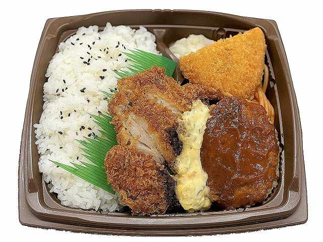 ２種ソースのチキンカツ＆ハンバーグ弁当