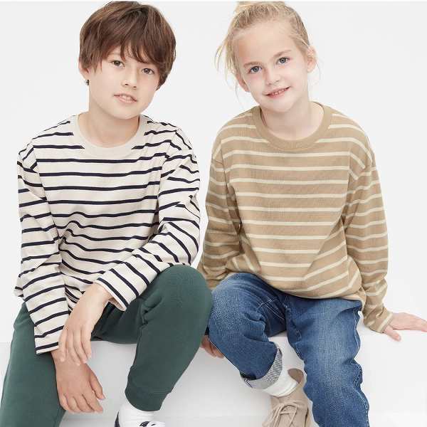 KIDS ボーダークルーネックT（長袖）