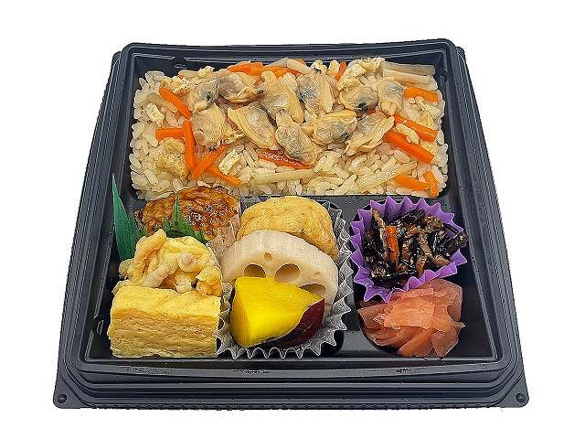 一番だしで炊いたあさり御飯のお弁当