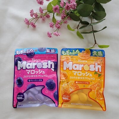 「カンロ マロッシュ グレープソーダ味」「カンロ マロッシュ みかんソーダ味」