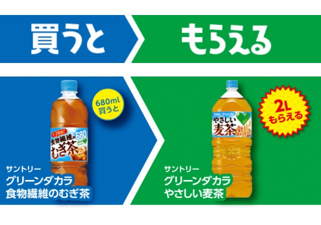 サントリー　グリーンダカラ　食物繊維のむぎ茶　680ml