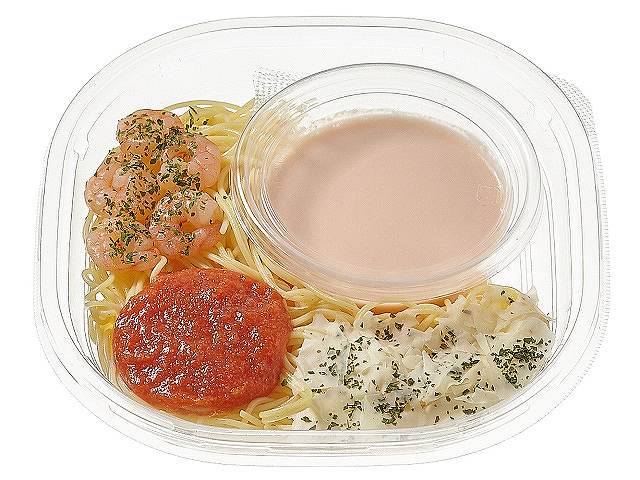 冷製パスタ　海老と明太子クリーム
