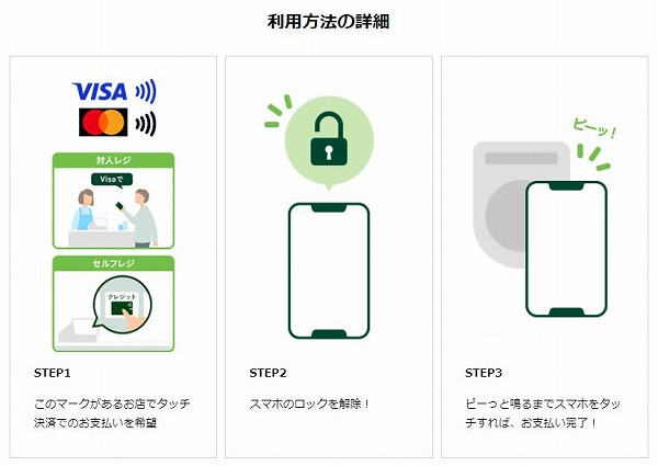 スマホでのタッチ決済