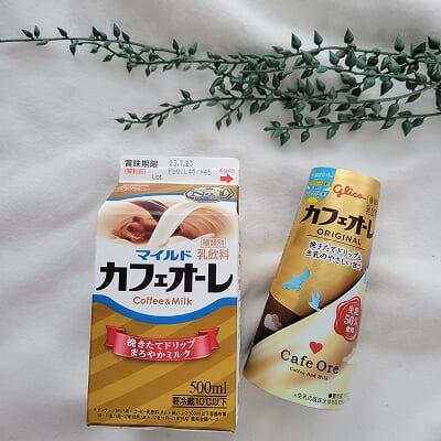 「グリコ カフェオーレ 180ml」「グリコ マイルド カフェオーレ 500ml」