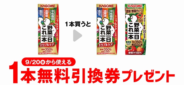 カゴメ 野菜一日これ一本 トリプルケア 200ml