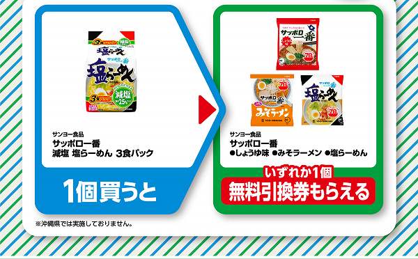 サンヨー　サッポロ一番　減塩　塩ラーメン　3食パック