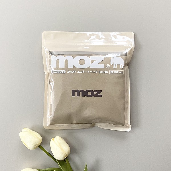 『moz 折りたためる 3WAY エコトートバッグ BOOK BEIGE ver.』