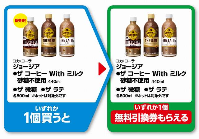 コカ・コーラ　ジョージア　ザ　コーヒー　With　ミルク　砂糖不使用／ザ　微糖／ザ　ラテ