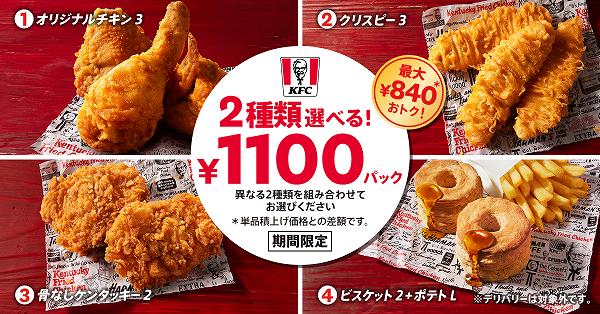 2種類選べる！1100円パック