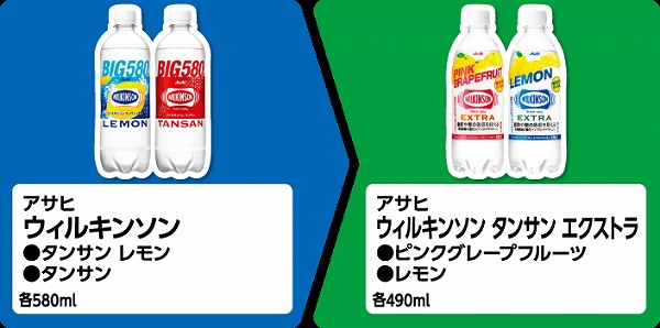 アサヒ ウィルキンソン タンサン レモン 580ml・タンサン 580ml