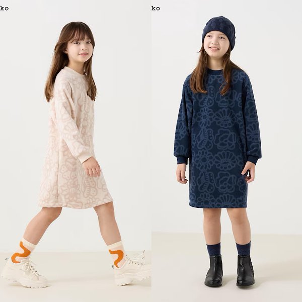 GIRLS フリースワンピース
