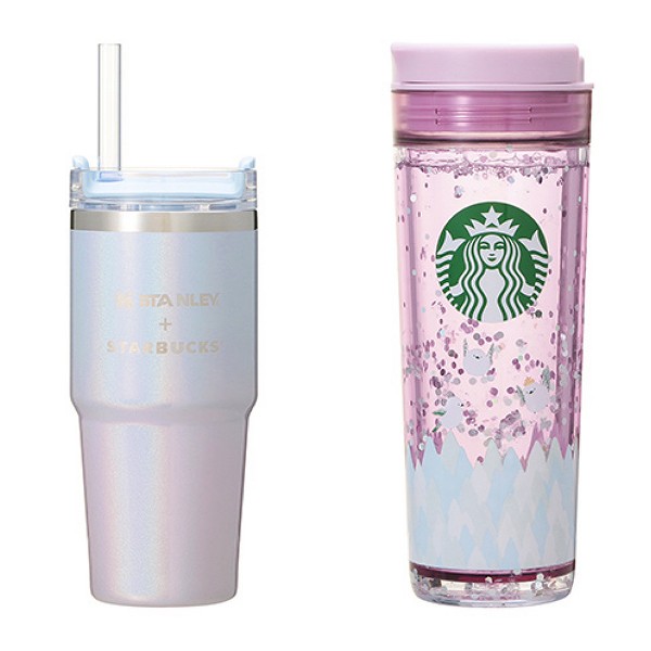 3WAYステンレスタンブラーSTANLEYグラデーションブルーピンク414ml/ウォーターインタンブラーシマエナガ473ml