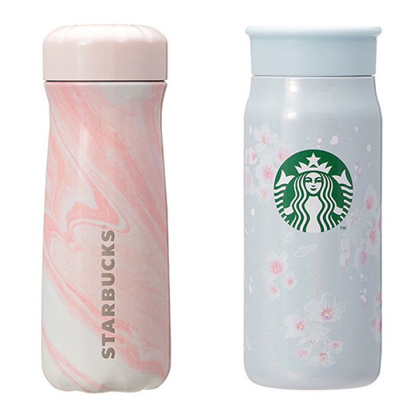 SAKURA2025 ステンレスボトルS'wellマーブル473ml/ステンレスボトルペールブルー355ml
