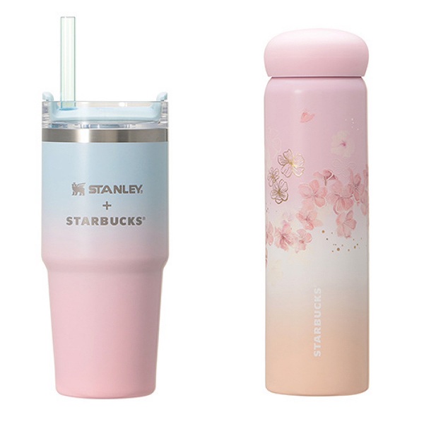 SAKURA2025 3WAYステン レスタンブラーSTANLEYペールピンク グラデーション414ml/ステンレスボトルペールピンクグラデーション355ml