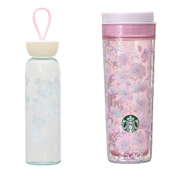 SAKURA2025 シリコンストラップボトルペールブルー532ml/カラーチェンジングタンブラー473ml