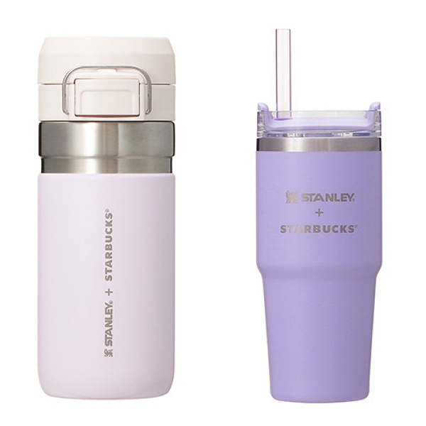 SAKURA2025 ステンレスボトルSTANLEYピンク473ml/3WAYステンレスタンブラーSTANLEYパープル414ml