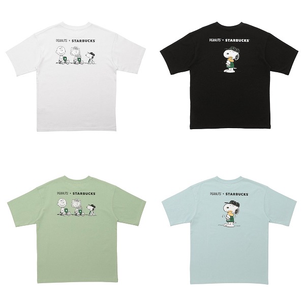 PEANUTS Tシャツ ホワイト/ブラック/グリーン/ブルー