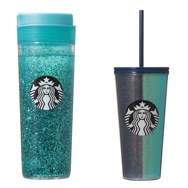 ウォーターインタンブラーターコイズ473ml/コールドカップタンブラーデュアルブルー591ml