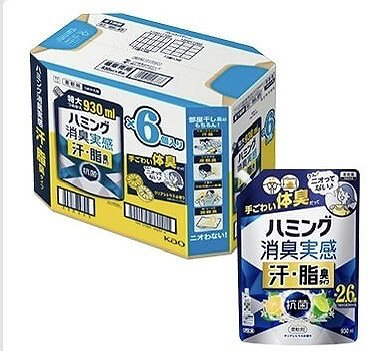 ハミング 消臭実感 柔軟剤 汗・脂臭タイプ クリアシトラスの香り 930ml×6個