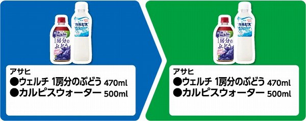 アサヒ ウェルチ １房分のぶどう 470ml/カルピスウォーター 500ml