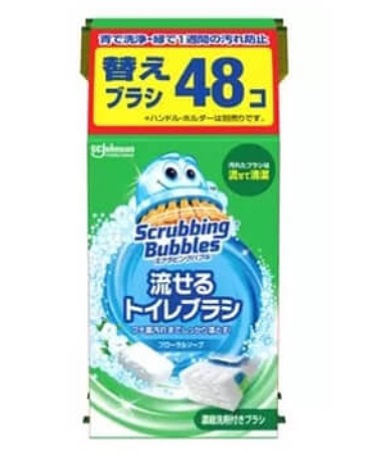 スクラビングバブル 流せるトイレブラシ 付替え 48個