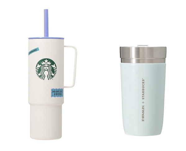 ハンドル付ステンレスコールドカップタンブラーMiiRホワイト932ml/ステンレスタンブラーSTANLEYライトブルー473ml
