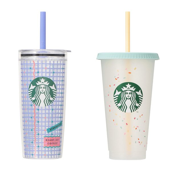 コールドカップタンブラーMiiRチェック591ml/リユーザブルコールドカップカラフルフレーク710ml