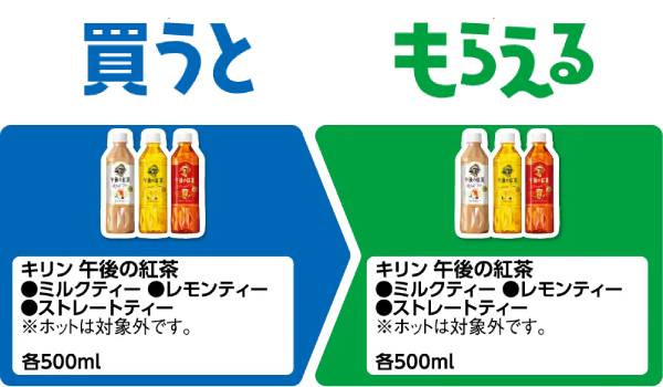 キリン 午後の紅茶 ミルクティー/レモンティー/ストレートティー 各500ml