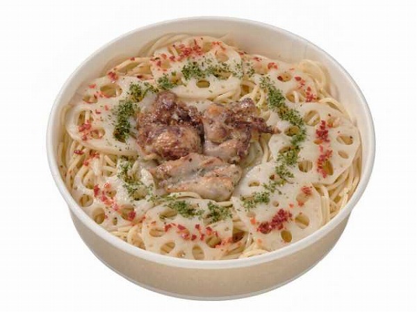 蓮根とグリルチキンのペペロンチーノ