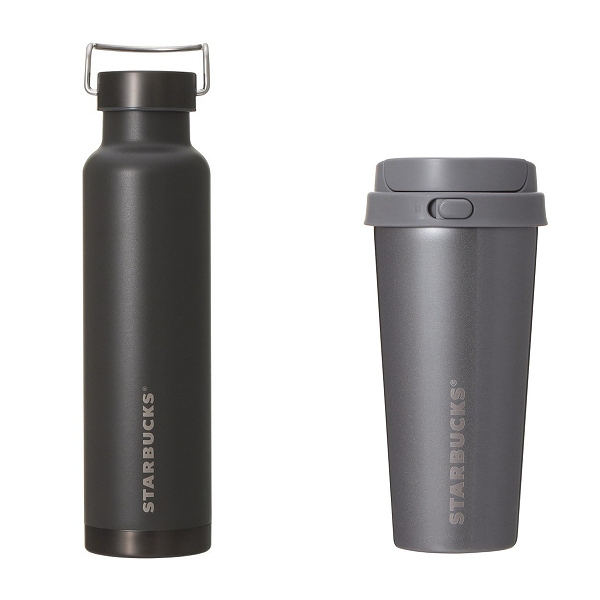 ハンドルリッドステンレスボトルマットブラック680ml/ステンレスTOGOボトルグレー473ml