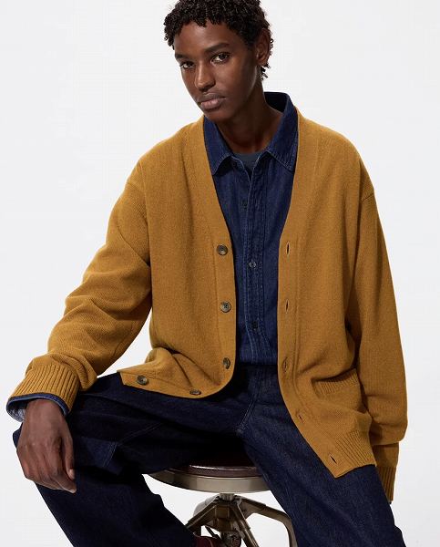 ラムVネックカーディガン