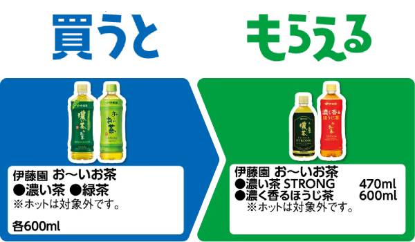 伊藤園 お~いお茶 濃茶/緑茶 各600ml