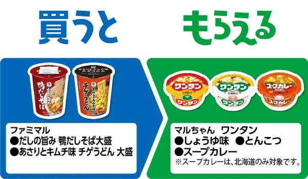 ファミマル だしの旨み 鴨だしそば大盛/あさりとキムチ味 チゲうどん 大盛