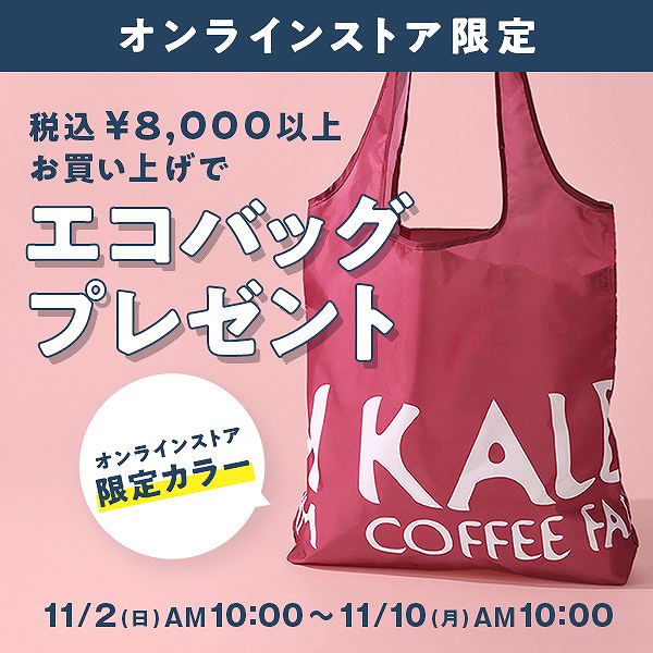 8,000円以上お買い上げでエコバッグプレゼント！