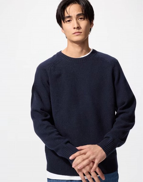 ラムクルーネックセーター