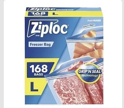 ジップロック　ダブルジッパー　フリーザー用バッグ　Lサイズ　168枚