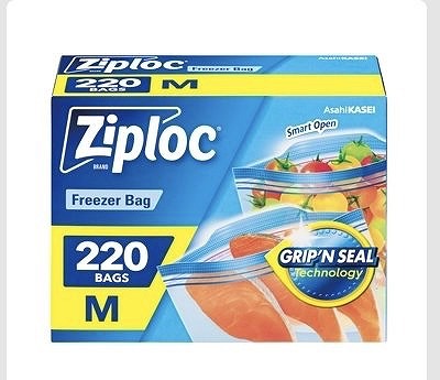 ジップロック　ダブルジッパー　フリーザー用バッグ　Mサイズ　220枚